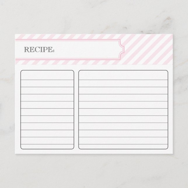 Bridal Recipe Card - Pink (Front)