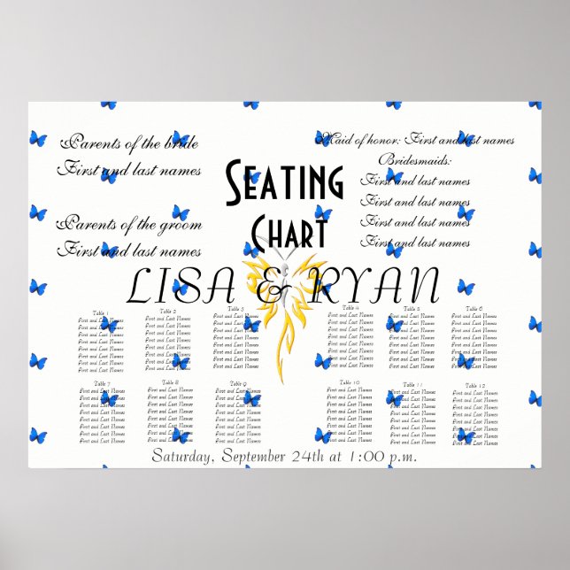 Bridal Seating Chart Personalise Destiny Destiny'S (Front)