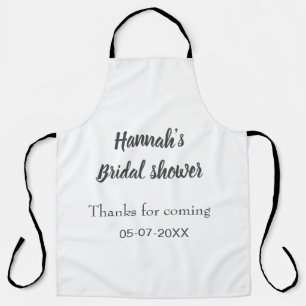 Bridal shower add name date year thanks for coming apron
