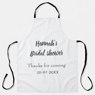Bridal shower add name date year thanks for coming apron