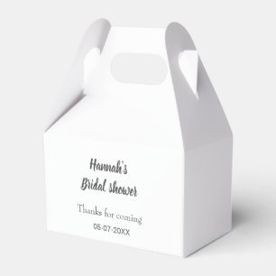Bridal shower add name date year thanks for coming favour box