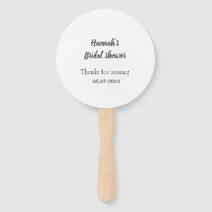 Bridal shower add name date year thanks for coming hand fan