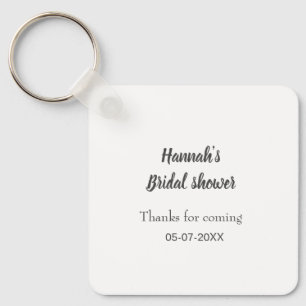 Bridal shower add name date year thanks for coming key ring