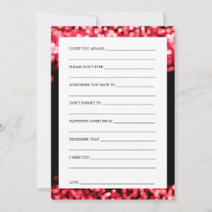 Bridal Shower Advice Cards Red Lights