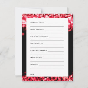 Bridal Shower Advice Cards Red Lights