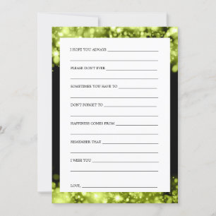 Bridal Shower Advice Chartreuse  Sparkling Lights Invitation