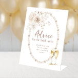Bridal Shower Advice Sign<br><div class="desc">Encourage heartfelt messages with our bridal shower 'Advice' pedestal sign. This sign perfectly complements the Elegant Pearls and Prosecco Bridal Shower Collection,  featuring delicate watercolor florals and elegant script. It’s a stylish and charming way to invite guests to share their wisdom and best wishes with the bride-to-be.</div>