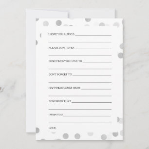 Bridal Shower Advice Silver Foil Glitter Light Card