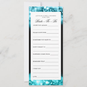 Bridal Shower Advice Turquoise Sparkling Lights