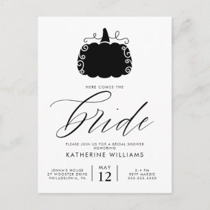 BRIDAL SHOWER Autumn Pumpkin Postcard