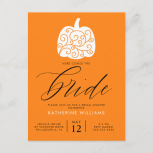 BRIDAL SHOWER Autumn Pumpkin Postcard