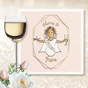 Bridal Shower Bachelorette Female Cartoon Paper Napkin