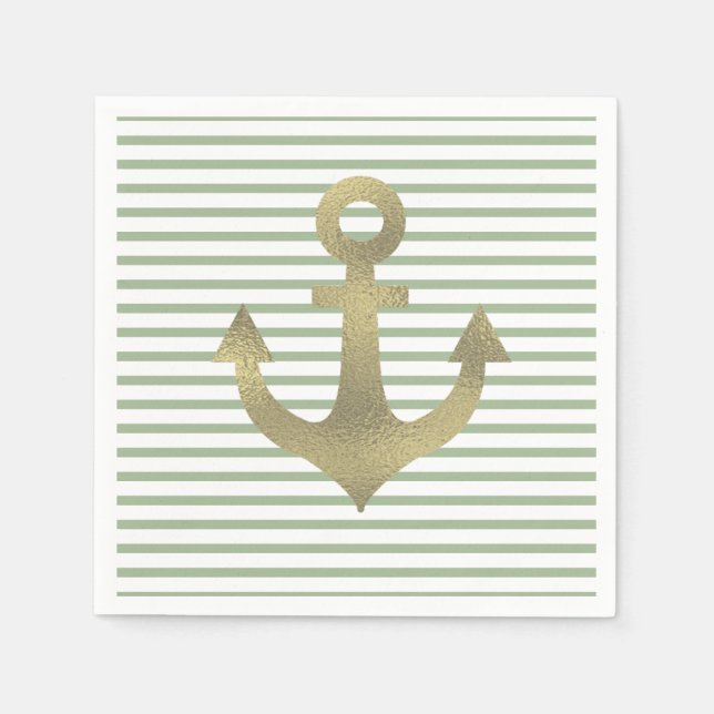 Bridal Shower Bachelorette Party Nautical Anchor Napkin (Front)