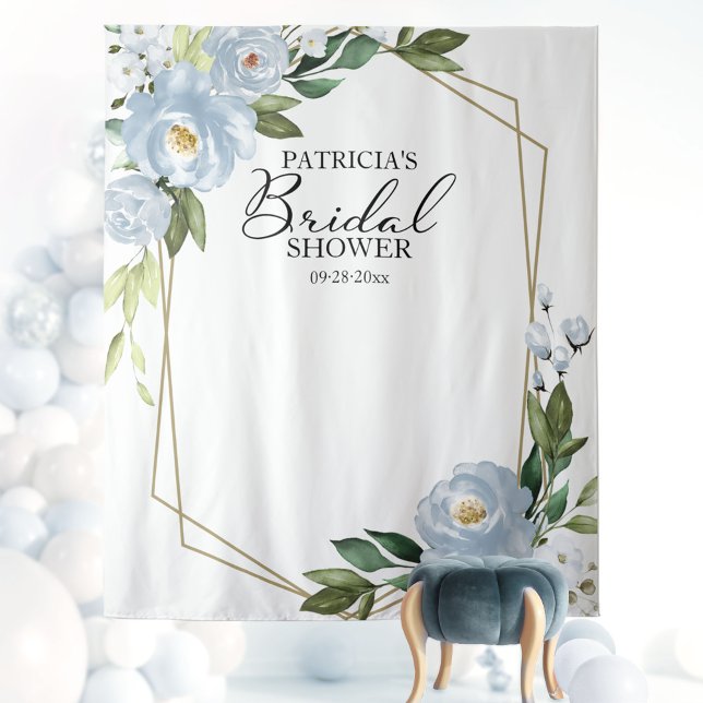 Bridal Shower Backdrop Photo Prop Dusty Blue  Tapestry (Creator Uploaded)