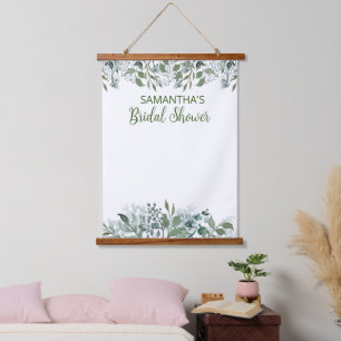 Bridal Shower Backdrop Sign Foliage Leaves Hanging Tapestry