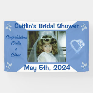 Bridal Shower Banner - Blue Theme with Photo
