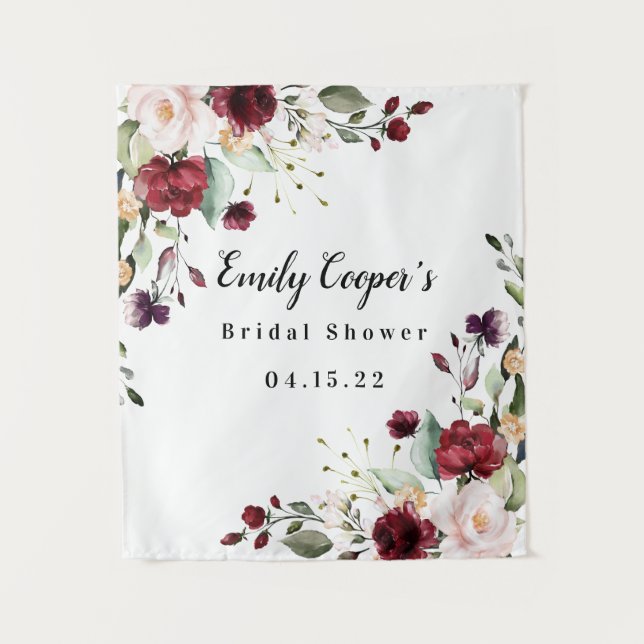 Bridal Shower Banner Fabric Sign Tapestry (Front)