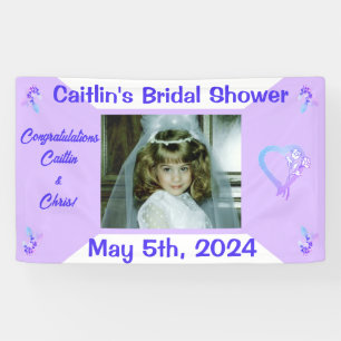 Bridal Shower Banner - Lavender Theme with Photo