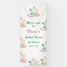 Bridal Shower Banner, Pastel Star Wedding Bridal