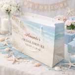 Bridal Shower beach coastal elegant Large Gift Bag<br><div class="desc">Delight your guests with this romantic coastal bridal shower gift bag. It features a soft watercolor landscape with rolling turquoise waves,  sandy dunes,  and delicate sea grass. These bags are perfect for handing out party favors at a beach destination wedding or summer bachelorette weekend.</div>