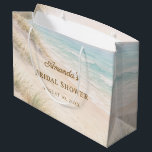 Bridal Shower beach coastal elegant Large Gift Bag<br><div class="desc">Delight your guests with this romantic coastal bridal shower gift bag. It features a soft watercolor landscape with rolling turquoise waves,  sandy dunes,  and delicate sea grass. These bags are perfect for handing out party favors at a beach destination wedding or summer bachelorette weekend.</div>