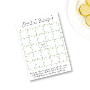 Bridal Shower Bingo Game Cards, vine, natural Invitation