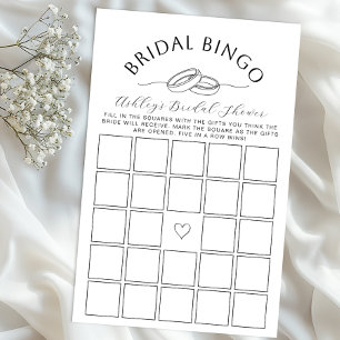 Bridal Shower Bingo Game with Rings Design