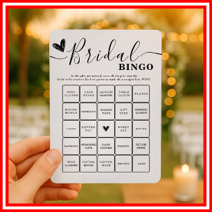 Bridal Shower Bingo Wedding Elegant Calligraphy Invitation
