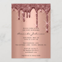 Bridal Shower Birthday 16th 3D Drips Rose Gold