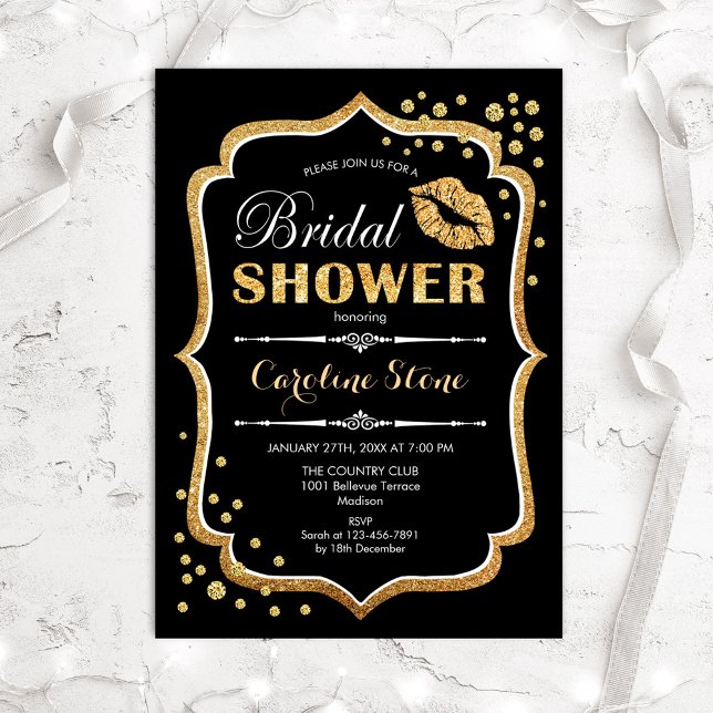 Bridal Shower - Black Gold Invitation (Creator Uploaded)