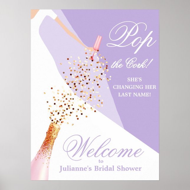 Bridal Shower Black Welcome Poster (Front)