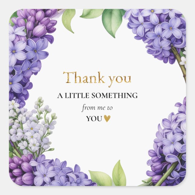 Bridal Shower Blue Hydrangeas Thank you Square Sticker (Front)