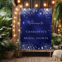 Bridal Shower blue silver glitter sparkle welcome