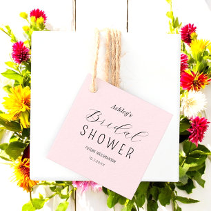 Bridal Shower Blush Pink Minimalist  Favour Tags