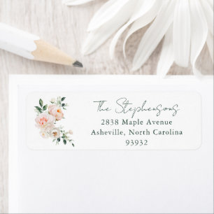 Bridal Shower Blush Pink Peony Return Address