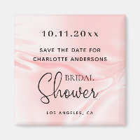 Bridal Shower blush pink silk satin save the date