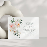 Bridal Shower Blush Pink Watercolor Peony Floral