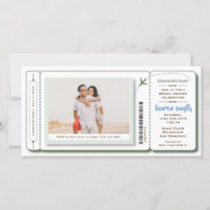Bridal Shower Boarding Pass Photo Invite