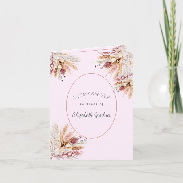 Bridal Shower BoHo Flowers Invitation (Front)