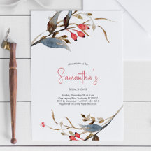 Bridal Shower Botanical Watercolor Christmas Party