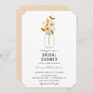 Bridal Shower Bouquet Mason Jar Shower invitation