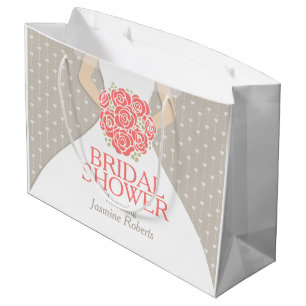 Bridal shower bride dress personalised gift bag