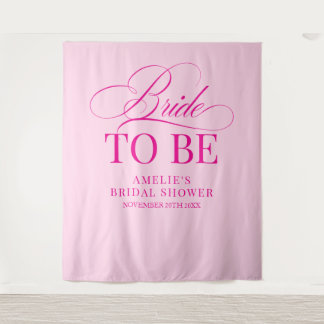 Bridal shower Bride to Be backdrop pink Tapestry