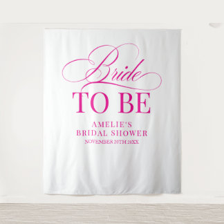 Bridal shower Bride to Be backdrop pink Tapestry