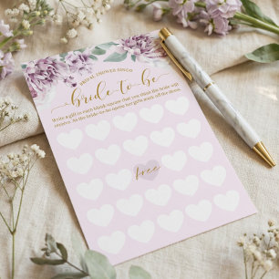 Bridal Shower Bride-To-Be Bingo Watercolor Florals