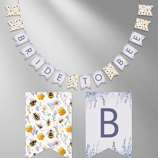 Bridal Shower Bride to Bee Honey Bees Floral Bunting (Creator Uploaded)