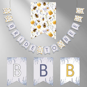 Bridal Shower Bride to Bee Honey Bees Lavander Bunting