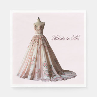 Bridal Shower Bride Wedding Dress Napkin
