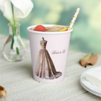 Bridal Shower Bride Wedding Dress Paper Cups