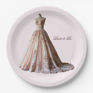 Bridal Shower Bride Wedding Dress Paper Plate